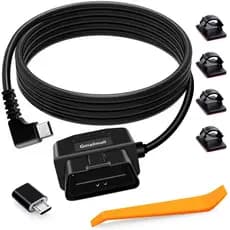 Kit de Cabo de Alimentação OBD para Câmera Veicular, USB para Tipo C, Kit de Fiação Direta para Dashcam 12-24V para 5V/3
