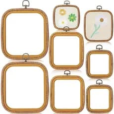 Qunclay 6 Peças de Aros Quadrados para Bordado, 3 Tamanhos, Aros para Exibição de Ponto Cruz, para Artesanato, Costura D