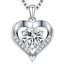 Colar de Moissanite para Mulheres, Colar de Coração de Moissanite de 1-3 Quilates Gravado com 'EU AMO VOCÊ', Presente de