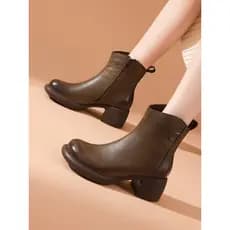 Botas curtas de sola macia de couro genuíno sapatos mãe sapatos de couro de algodão mais sapatos de couro de veludo bota