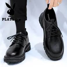 Playboy sapatos de couro masculino 2026 novo estilo britânico sapatos masculinos verão negócios Formal Wear High-End Cas
