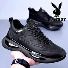 Playboy sapatos masculinos 2026 novo estilo preto estação europeia couro All-Match verão correndo sapatos esportivos cas