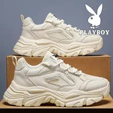 Playboy sapatos masculinos 2026 novo estilo na moda All-Match malha inverno papai sapatos de sola grossa tênis de corrid