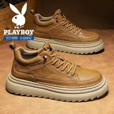 Playboy sapatos de alta qualidade masculinos verão verão Retro de sola grossa Martin sapatos estilo britânico deslizamen