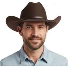 Western Cowboy Hat Men Women 3 Interchangeable Bands Wide Brim Felt Cattleman Cowboy Cowgirl Fedora Sheriff Costume