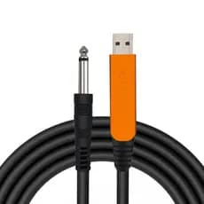 Cabo USB para Guitarra para Gravação de Instrumentos, 10FT USB-A para 6.35mm 1/4 TS, Cabo Adaptador de Áudio Banhado a O
