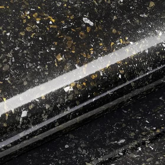 Papel Adesivo de Granito Preto e Dourado Livelynine para Bancadas, Impermeável, Coberturas para Bancadas, Adequado para 