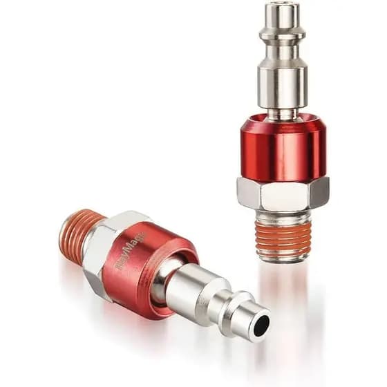 Conector de Ar Giratório de 1/4" de Grau Industrial RayMagic, Pacote com 2, 360° °   Conector Giratório de Aço Vermelho 
