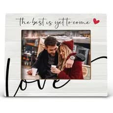 FONDCANYON The Best is Yet to Come Love Picture Photo Frame,Valentines Engagement Gifts for Him Her Engaged Couples,Love