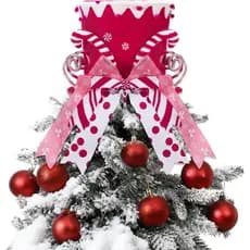 Enfeite de Árvore de Natal Jenaai em Forma de Chapéu com Bengalas Doces, Laço Listrado e Pirulito, Decorações de Natal,
