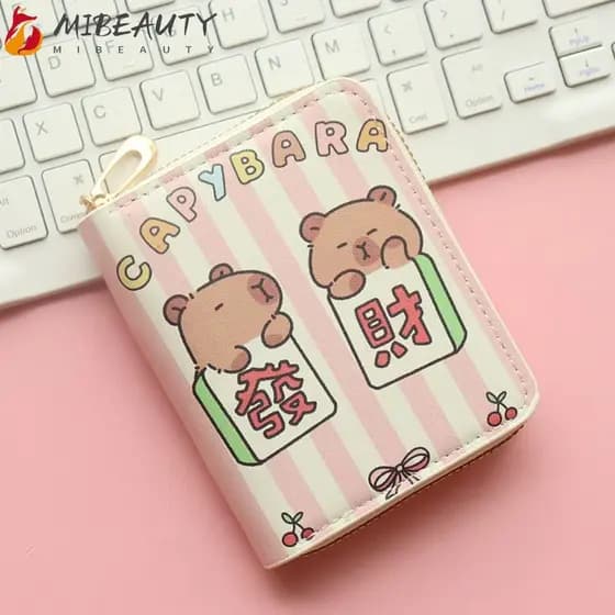 Bolsa De Moedas De Dinheiro MIBEAUTY Capivara , Carteiras De Cartão Fofas De Desenho Animado , Couro PU Holoder De Crédi