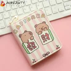 Bolsa De Moedas De Dinheiro MIBEAUTY Capivara , Carteiras De Cartão Fofas De Desenho Animado , Couro PU Holoder De Crédi