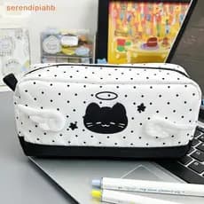 [Serendipiahb] 1 Unidade Bolsa de Papelaria de Grande Capacidade Estojo de Lápis de Gato Fofo Multi Y62A