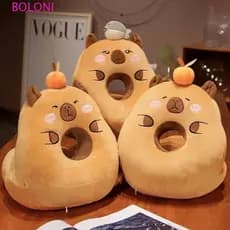 Almofada De Cochilo De Escritório BOLONI Capivara , Travesseiro Aquecedor De Mão Dupla Face Super Macio De Pescoço De Pa