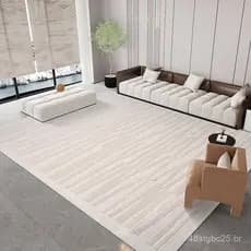 Tapete de sala de estar em estilo creme, tapete de sofá e mesa de centro em estilo nórdico, tapete de cabeceira de quart
