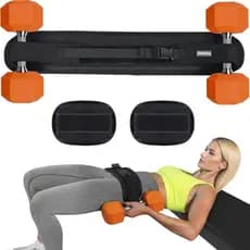 Cinto para Hip Thrust para Halteres Pesados, com 2 Almofadas Confortáveis e Antiderrapantes para Treinamento de Glúteos,