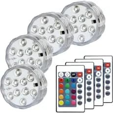 Luzes LED Submersíveis para Piscinas Enterradas e Acima do Solo, 16 Cores, 4 Modos, Luzes LED Subaquáticas Alimentadas p