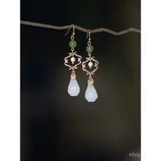 Brincos de Estilo Antigo com Botões de Magnólia Feitos à Mão, Design Original Qingfengji, Acessórios Elegantes de Compri