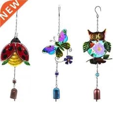 Sino de Metal Decorativo para Jardim com Joaninha e Borboleta para Janela e Varanda