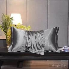 Fronhas de seda gelada lavável, imitação de cetim de seda, um par de 48*74cm, fronha individual para dormitório de estud