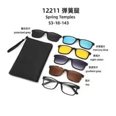 Óculos de sol polarizados óculos quadrados quadro magnético óculos de sol multifuncional comércio exterior masculino fem