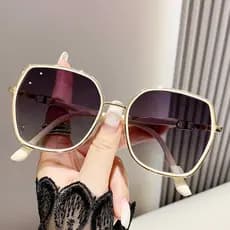Óculos de sol feminino polarizado Anti-ultravioleta 2024 óculos de sol feminino protetor solar rosto grande mais magro o