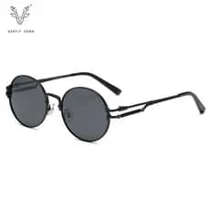 S31618 europeu americano Retro óculos de Metal rua tiro quadro redondo polarizado óculos de sol feminino primavera perna