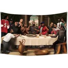 Tapeçaria da Última Ceia ENMOON, Tapeçaria Engraçada de Rapper 3x5Ft, Adequada para Dormitórios Universitários, Bares e