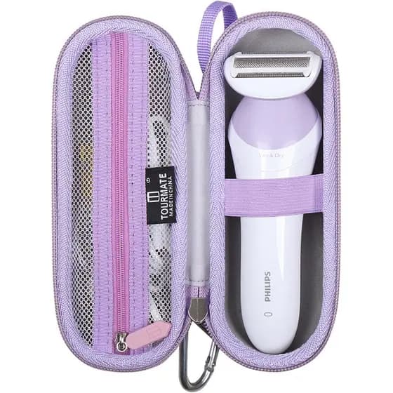 Hard Storage Case for Philips Beauty Shaver,Travel Case for Lady Electric Shaver Series 6000 (Only Case) (PU, White + Pu