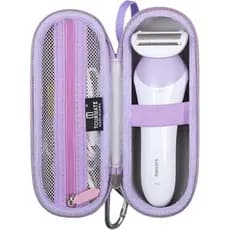 Hard Storage Case for Philips Beauty Shaver,Travel Case for Lady Electric Shaver Series 6000 (Only Case) (PU, White + Pu