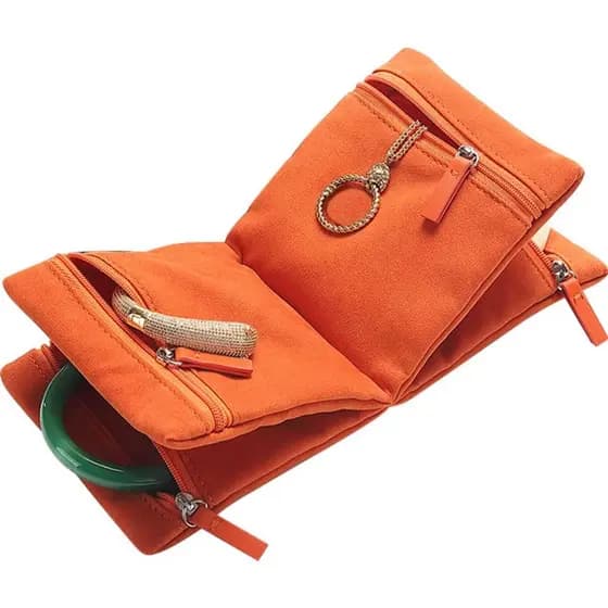 Bolsa Organizadora de Joias com Zíper - Organizador de Joias Feminino, Bolsa Dobrável para Exibição de Joias, Estojo de