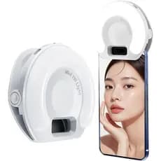 Anel de Luz Portátil para Telefone, Luz LED com Clipe e 3 Modos de Cor, Luz para Selfie para iPhone e Webcam, Clipe de L