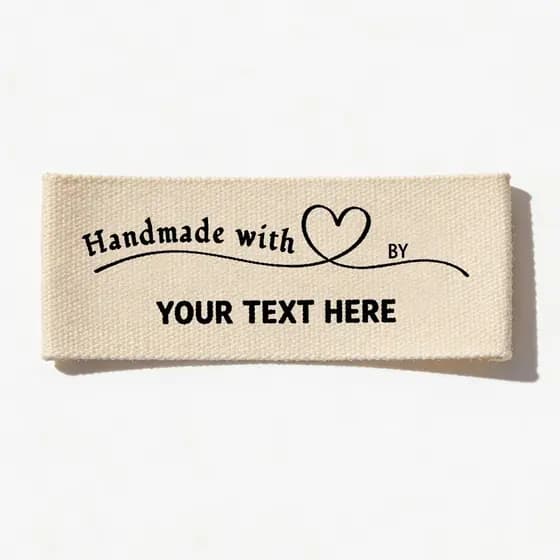 60-500 peças de etiquetas personalizadas 100% algodão para roupas, etiquetas de tecido personalizadas para itens feitos