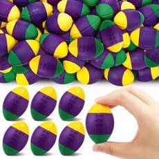 Soulchen Pacote com 24 Bolas de Espuma para Arremesso de Mardi Gras, Mini Bolas de Futebol Antiestresse de 2,1 polegadas