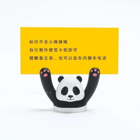 Ímã de Geladeira com Panda Fofo Segurando uma Placa, Decoração de Carro, Lembrete de Telefone para Mudança de Carro, Pro