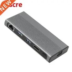 Hub USB C com Case para SSD M.2, Compatível com HDMI+USB3.1+RJ45+PD T