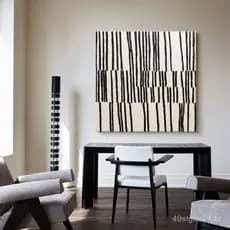 Pintura a óleo feita à mão "Carta" em estilo nórdico, arte de parede sofisticada e elegante para sala de estar, sala de