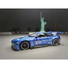 [Carro Modelo Weili] Mosquito Car 1:28, o novo Weili 969 modificado em um BMW M6 com carroceria de metal azul. Pronto pa