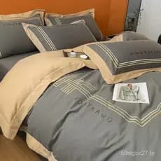 Conjunto de quatro peças em algodão puro escovado, estilo luxo leve, 160 fios, incluindo lençol de cama espesso e quente