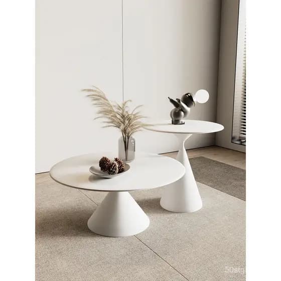 Mesa de centro redonda de design criativo para sala de estar, estilo minimalista italiano, em mármore Delifeng de alta q