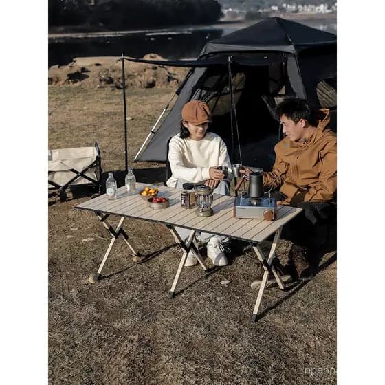 Mesa dobrável portátil para uso externo, mesa de liga de alumínio, conjunto de mesa e cadeiras para camping e piquenique