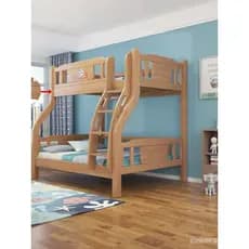 Cama beliche de madeira maciça para adultos e crianças, cama beliche para dormitório de adultos, cama beliche de carvalh