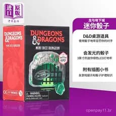 Em estoque: Mini Dados de Dungeons and Dragons com luz LED verde, versão original em inglês, Mini Dados de Dungeons and