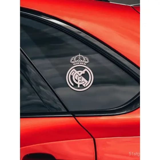 Adesivo para carro do Real Madrid CF, adesivo metálico para carro do time de futebol Real Madrid.