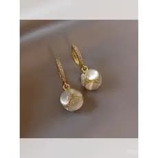 Brincos de bola de cristal olho de gato, desenhados por [designer] francês, para mulheres, elegantes e estilosos para us