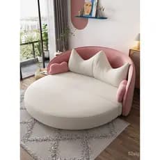 Sofá-cama redondo estilo princesa, dobrável e multifuncional, adequado para apartamentos pequenos, quartos de meninas, t