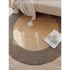 Tapete de algodão para sala de estar em estilo nórdico, tapete para quarto, lavável para uso doméstico, tapete redondo g
