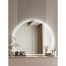 Espelho de maquiagem inteligente com LED, montado na parede, espelho de banheiro iluminado, espelho decorativo de parede