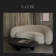 Y:CUBE |   Sofá Circular kar studio, estilo Wabi-sabi, para sala de estar, dois lugares, em tecido, para lazer.