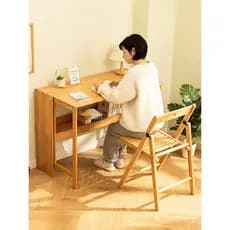 Mesa dobrável, mesa para computador, mesa de escritório, mesa pequena de madeira maciça para uso doméstico de estudantes